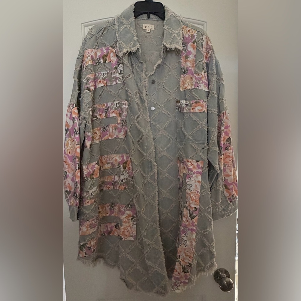 Pol Floral Patchwork Jean Jacket - image 1